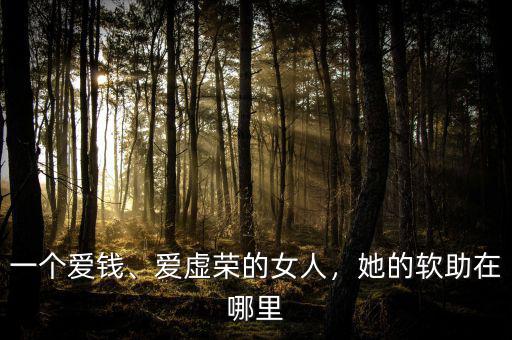 一個(gè)愛錢、愛虛榮的女人，她的軟助在哪里