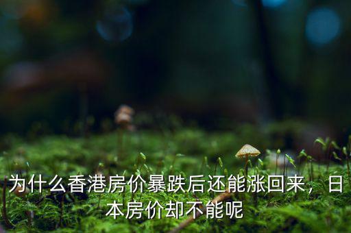 為什么香港房價(jià)暴跌后還能漲回來，日本房價(jià)卻不能呢