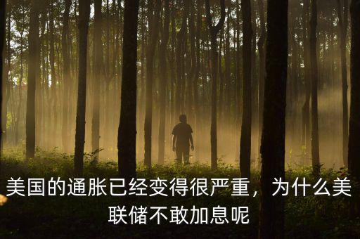 美國的通脹已經(jīng)變得很嚴(yán)重，為什么美聯(lián)儲(chǔ)不敢加息呢