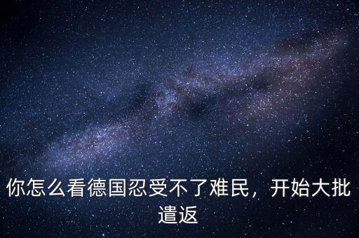 你怎么看德國忍受不了難民，開始大批遣返