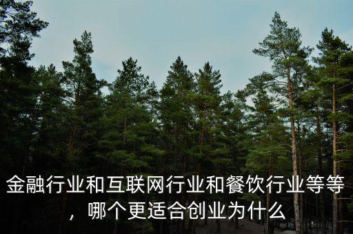 金融行業(yè)和互聯(lián)網(wǎng)行業(yè)和餐飲行業(yè)等等，哪個(gè)更適合創(chuàng)業(yè)為什么