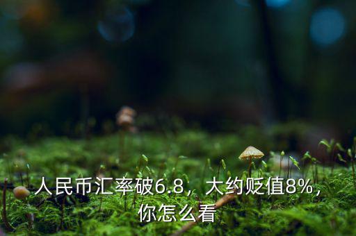 人民幣匯率破6.8，大約貶值8%，你怎么看