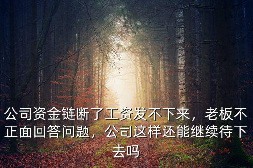公司資金鏈斷了工資發(fā)不下來，老板不正面回答問題，公司這樣還能繼續(xù)待下去嗎