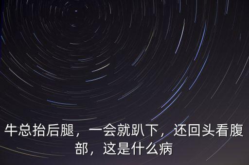 ?？偺Ш笸?，一會就趴下，還回頭看腹部，這是什么病