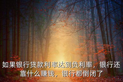 如果銀行貸款利率達(dá)到負(fù)利率，銀行還靠什么賺錢，銀行都倒閉了