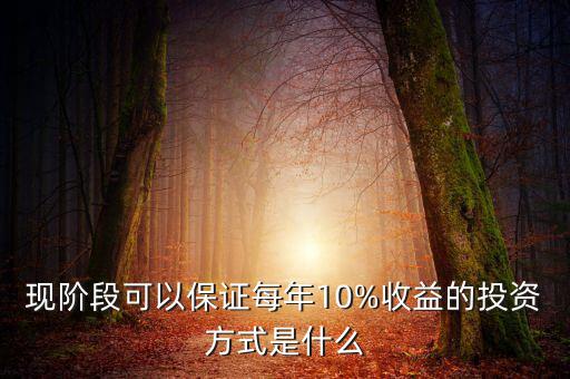 現(xiàn)階段可以保證每年10%收益的投資方式是什么