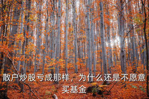 散戶炒股虧成那樣，為什么還是不愿意買基金