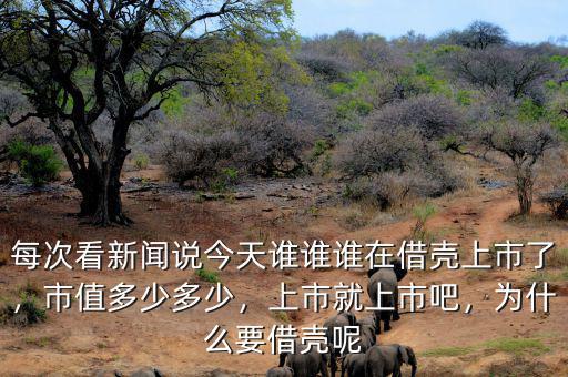 每次看新聞?wù)f今天誰誰誰在借殼上市了，市值多少多少，上市就上市吧，為什么要借殼呢