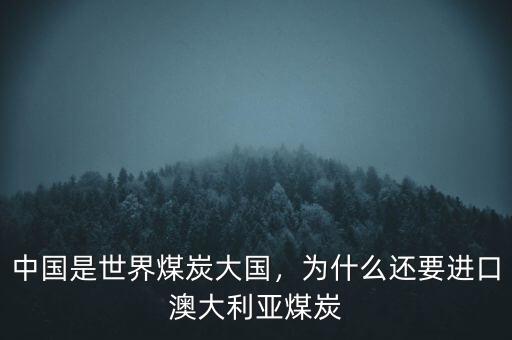 中國是世界煤炭大國，為什么還要進(jìn)口澳大利亞煤炭