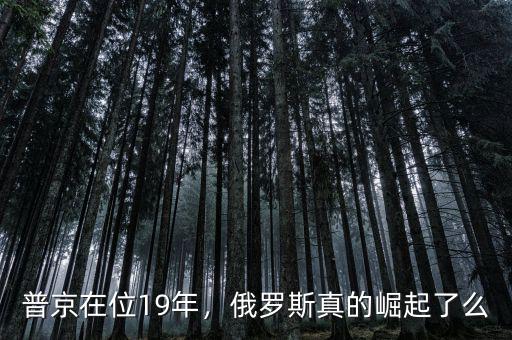 普京在位19年，俄羅斯真的崛起了么