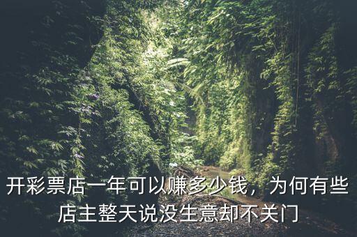 開彩票店一年可以賺多少錢，為何有些店主整天說沒生意卻不關(guān)門