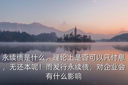 永續(xù)債是什么，理論上是否可以只付息，無還本呢！而發(fā)行永續(xù)債，對企業(yè)會有什么影響
