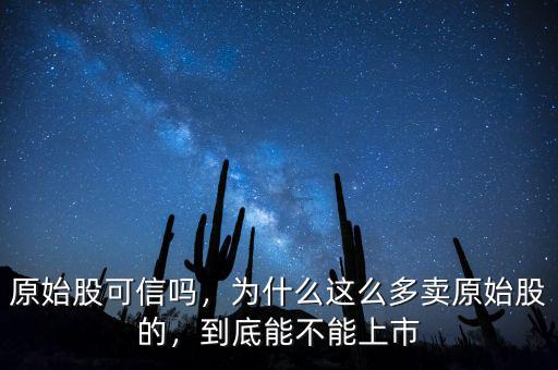 原始股可信嗎，為什么這么多賣原始股的，到底能不能上市