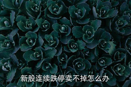 新股連續(xù)跌停賣不掉怎么辦