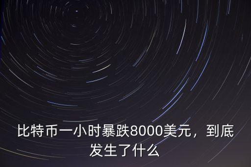 比特幣一小時(shí)暴跌8000美元，到底發(fā)生了什么