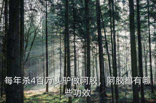 每年殺4百萬頭驢做阿膠，阿膠都有哪些功效