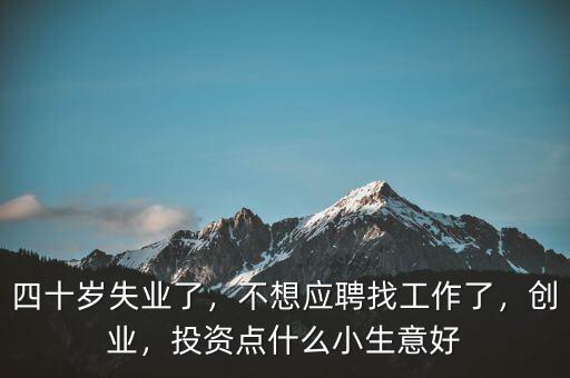 四十歲失業(yè)了，不想應(yīng)聘找工作了，創(chuàng)業(yè)，投資點(diǎn)什么小生意好