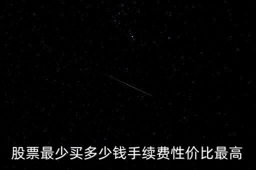 股票最少買多少錢手續(xù)費(fèi)性價(jià)比最高