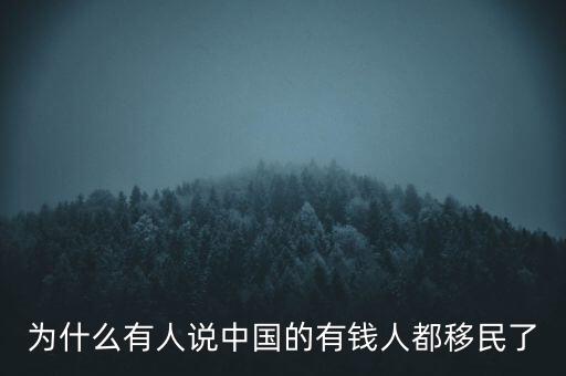 為什么有人說(shuō)中國(guó)的有錢人都移民了