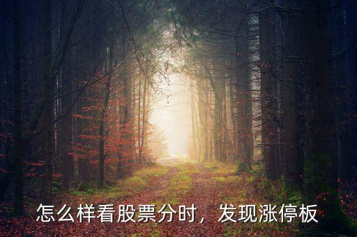 怎么樣看股票分時(shí)，發(fā)現(xiàn)漲停板