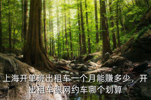 上海開單班出租車一個月能賺多少，開出租車跟網(wǎng)約車哪個劃算