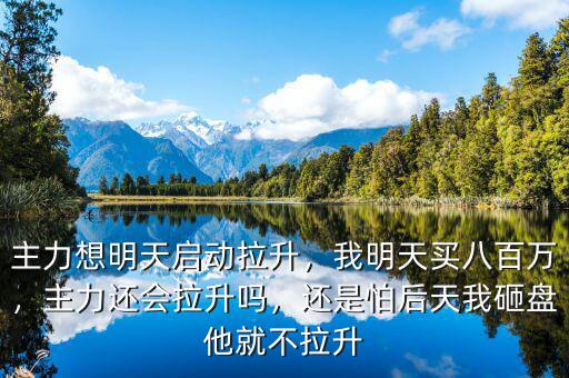 主力想明天啟動(dòng)拉升，我明天買(mǎi)八百萬(wàn)，主力還會(huì)拉升嗎，還是怕后天我砸盤(pán)他就不拉升
