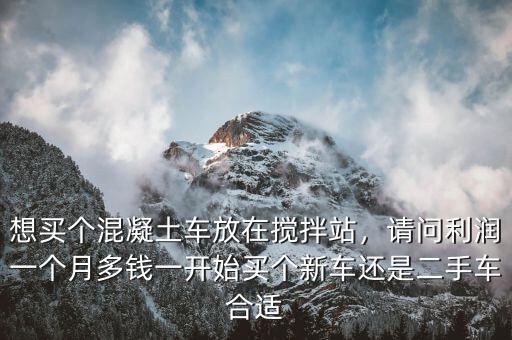 想買個(gè)混凝土車放在攪拌站，請(qǐng)問(wèn)利潤(rùn)一個(gè)月多錢一開始買個(gè)新車還是二手車合適