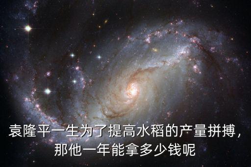 袁隆平一生為了提高水稻的產(chǎn)量拼搏，那他一年能拿多少錢呢