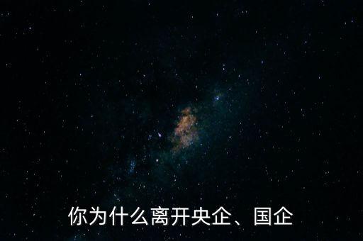 你為什么離開央企、國(guó)企