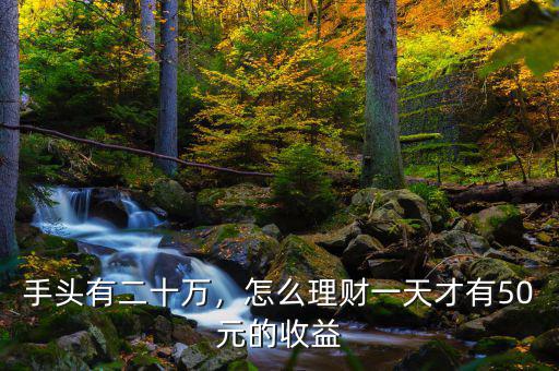 20萬元怎么理財(cái),你會怎么理財(cái)