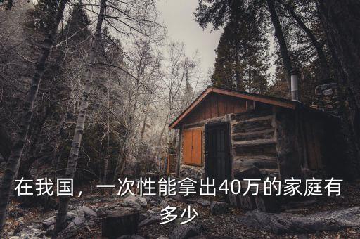 在我國，一次性能拿出40萬的家庭有多少