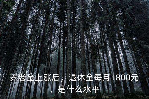 養(yǎng)老金上漲后，退休金每月1800元，是什么水平