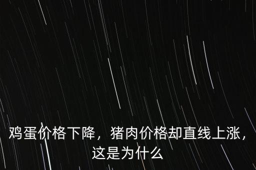 雞蛋價格下降，豬肉價格卻直線上漲，這是為什么