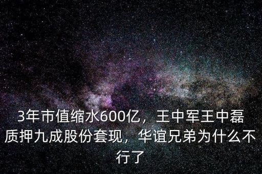 3年市值縮水600億，王中軍王中磊質(zhì)押九成股份套現(xiàn)，華誼兄弟為什么不行了
