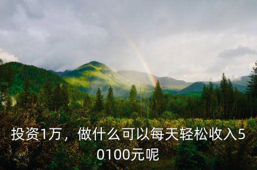 投資1萬(wàn)，做什么可以每天輕松收入50100元呢
