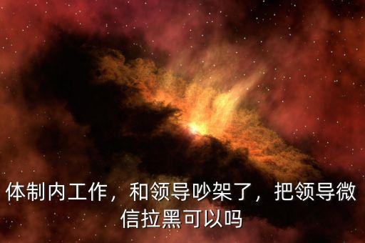 體制內(nèi)工作，和領(lǐng)導(dǎo)吵架了，把領(lǐng)導(dǎo)微信拉黑可以嗎