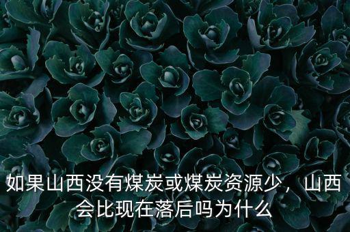 如果山西沒有煤炭或煤炭資源少，山西會比現(xiàn)在落后嗎為什么