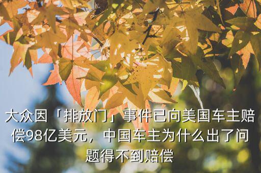 大眾因「排放門」事件已向美國車主賠償98億美元，中國車主為什么出了問題得不到賠償