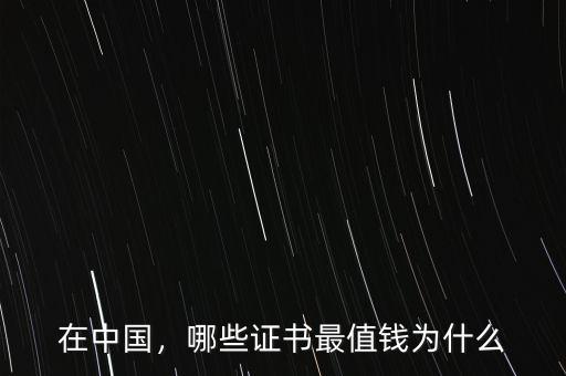 在中國，哪些證書最值錢為什么