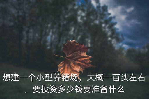 想建一個(gè)小型養(yǎng)豬場(chǎng)，大概一百頭左右，要投資多少錢(qián)要準(zhǔn)備什么