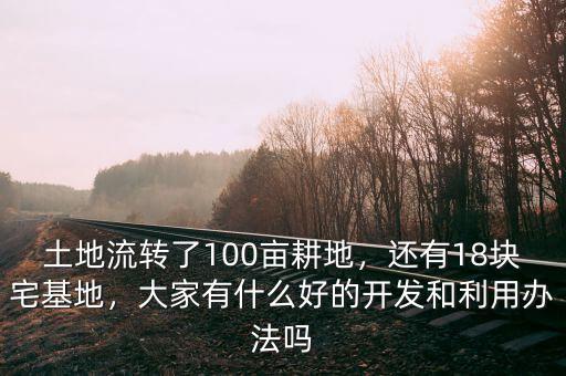 土地流轉(zhuǎn)了100畝耕地，還有18塊宅基地，大家有什么好的開發(fā)和利用辦法嗎