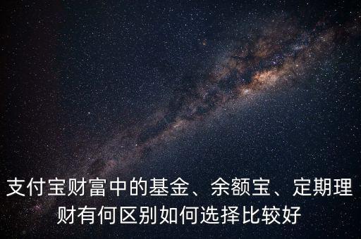 支付寶財(cái)富中的基金、余額寶、定期理財(cái)有何區(qū)別如何選擇比較好