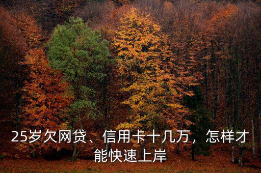 25歲欠網(wǎng)貸、信用卡十幾萬，怎樣才能快速上岸