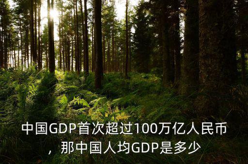 中國(guó)GDP首次超過(guò)100萬(wàn)億人民幣，那中國(guó)人均GDP是多少