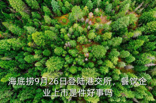 海底撈9月26日登陸港交所，餐飲企業(yè)上市是件好事嗎