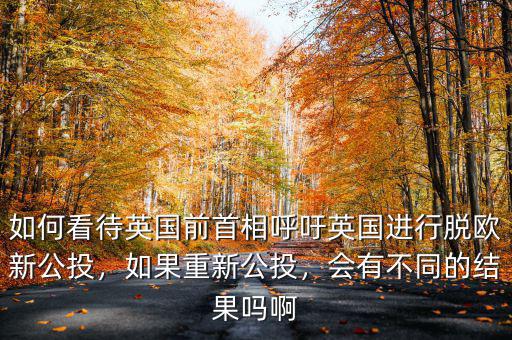 如何看待英國前首相呼吁英國進(jìn)行脫歐新公投，如果重新公投，會有不同的結(jié)果嗎啊