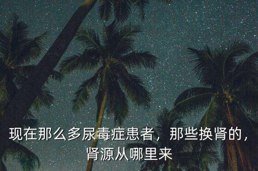 現(xiàn)在那么多尿毒癥患者，那些換腎的，腎源從哪里來