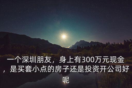 一個(gè)深圳朋友，身上有300萬元現(xiàn)金，是買套小點(diǎn)的房子還是投資開公司好呢