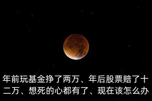 年前玩基金掙了兩萬、年后股票賠了十二萬、想死的心都有了、現(xiàn)在該怎么辦