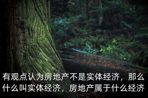 有觀點認為房地產不是實體經濟，那么什么叫實體經濟，房地產屬于什么經濟